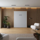Murphy bed M1 160x200 Vertical Kaiserberg Oak/Pearl grey with upholstered frame 160x200cm