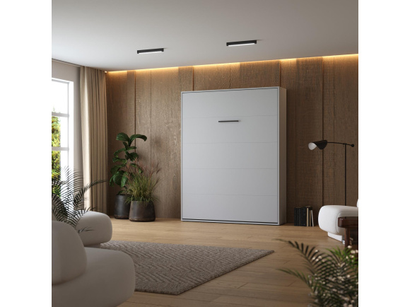 Murphy bed M1 160x200 Vertical Pearl Grey with upholstered frame 160x200cm