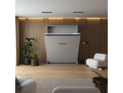 Murphy bed M1 160x200 Vertical Pearl Grey with upholstered frame 160x200cm
