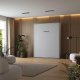 Murphy bed M1 160x200 Vertical Pearl Grey with upholstered frame 160x200cm