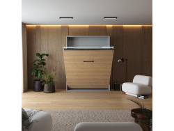 Murphy bed M1 160x200 Vertical Pearl Grau with upholstered frame 160x200cm