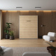 Murphy bed M1 160x200 Vertical Pearl Grau with upholstered frame 160x200cm