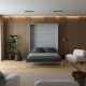Murphy bed M1 160x200 Vertical Pearl Grau with upholstered frame 160x200cm