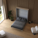 Murphy bed M1 160x200 Vertical Pearl Grau with upholstered frame 160x200cm