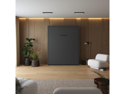 Murphy bed M1 160x200 Vertical Anthracite with upholstered frame