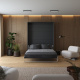 Murphy bed M1 160x200 Vertical Anthracite with upholstered frame