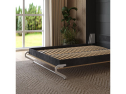Murphy bed M1 160x200 Vertical Anthracite/Kaiserberg Oak with upholstered frame 160x200cm