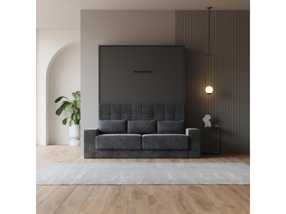 Smart bed wall bed with sofa M1 160x200 vertical anthracite