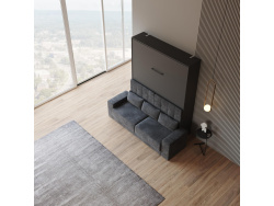 Smartbett Murphy bed with sofa M1 160x200 Vertical Anthracite