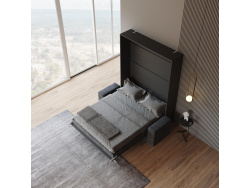 Smartbett Murphy bed with sofa M1 160x200 Vertical Anthracite