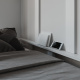 SMARTBett Schrankbett Classic waves 140x200 Horizontal Weiss/Front Anthrazit geriffelt