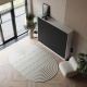 SMARTBett Schrankbett Classic waves 140x200 Horizontal Weiss/Front Anthrazit geriffelt