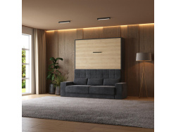 Smartbett Schrankbett mit SOFA M1 160x200 Vertikal...