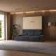 Smart bed wall bed with sofa M1 160x200 vertical anthracite/Kaiser oak