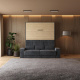 Smartbett Murphy bed with sofa M1 160x200 Vertical Anthracite/Kaiser oak