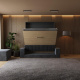 Smartbett Murphy bed with sofa M1 160x200 Vertical Anthracite/Kaiser oak