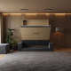 Smartbett Murphy bed with sofa M1 160x200 Vertical Kaiser oak