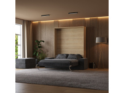 Smartbett Murphy bed with sofa M1 160x200 Vertical Kaiser oak/Anthracite