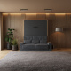 Smartbett Murphy bed with sofa M1 160x200 Vertical Kaiser oak/Anthracite