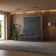 Smartbett Murphy bed with sofa M1 160x200 Vertical Kaiser oak/Anthracite