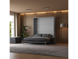 Smartbett Murphy bed with sofa M1 160x200 Vertical  Grey