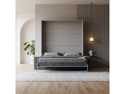 Smartbett Schrankbett mit SOFA M1 160x200 Vertikal Grau