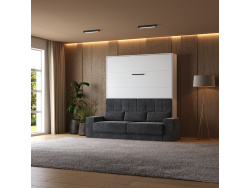 Murphy bed with sofa M1 160x200 Vertical  White