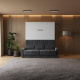Murphy bed with sofa M1 160x200 Vertical  White/White Gloss