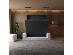 Smartbett Murphy bed with sofa White M1 160x200 Vertical Anthracite