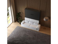 Smartbett Murphy bed with sofa White M1 160x200 Vertical Anthracite