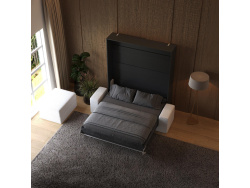 Smartbett Murphy bed with sofa White M1 160x200 Vertical Anthracite