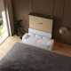 Smartbett Murphy bed with Sofa White M1 160x200 Vertical Anthracite/Kaiser oak