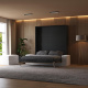 Smartbett Murphy bed with Sofa White M1 160x200 Vertical Anthracite/Kaiser oak