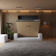 Smartbett Murphy bed with Sofa White M1 160x200 Vertical Anthracite/Kaiser oak