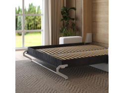 Smartbett Murphy bed with Sofa White M1 160x200 Vertical Kaiser oak/Anthracite