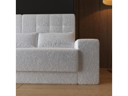 Smartbett Murphy bed with Sofa White M1 160x200 Vertical Kaiser oak/Anthracite