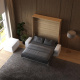 Smartbett Murphy bed with Sofa White M1 160x200 Vertical Kaiser oak/Anthracite