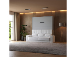 Smartbett Schrankbett mit SOFA Weiss M1 160x200 Vertikal...