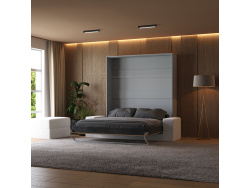 Smartbett Schrankbett mit SOFA Weiss M1 160x200 Vertikal...