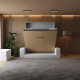 Smartbett Murphy bed with Sofa White M1 160x200 Vertical  Grey/Kaiser Oak