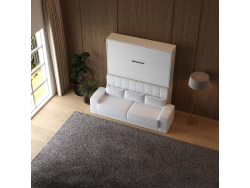 Smartbett Murphy bed with sofa White M1 160x200 Vertical White