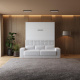 Smartbett Murphy bed with sofa White M1 160x200 Vertical White