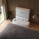 Smartbett Schrankbett mit Sofa Weiss M1 160x200 Vertikal Weiss/Weis Hochglanz