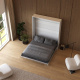 SMARTBett wall bed M1 (40 cm deep) 180x200 with mirrored front White/Mirror