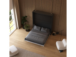 SMARTBett Schrankbett M1 (40cm  Tiefe) 180x200 mit Spiegelfront Anthrazit/Spiegel