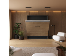 Murphy bed M1 160x200 Vertical Anthracite/Mirror with upholstered frame