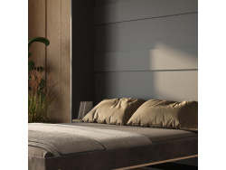 Murphy bed M1 160x200 Vertical Anthracite/Mirror with upholstered frame