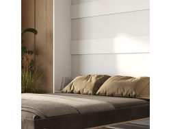 Murphy bed Smartbett M1 160x200 Vertical White/Mirror with upholstered frame
