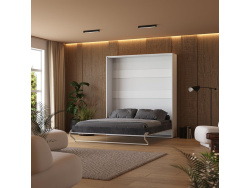 Schrankbett Smartbett  M1 160x200 Vertikal Weiss/Spiegel...