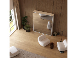 Murphy bed Smartbett M1 160x200 Vertical White/Mirror with upholstered frame
